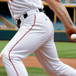 **

A baseball pitcher, captured in mid-motion, displaying perfect balance and a smooth arm motion. Focus on the coordination of the entire body, from the legs and core to the release point. The background shows a blurred baseball stadium.

**
